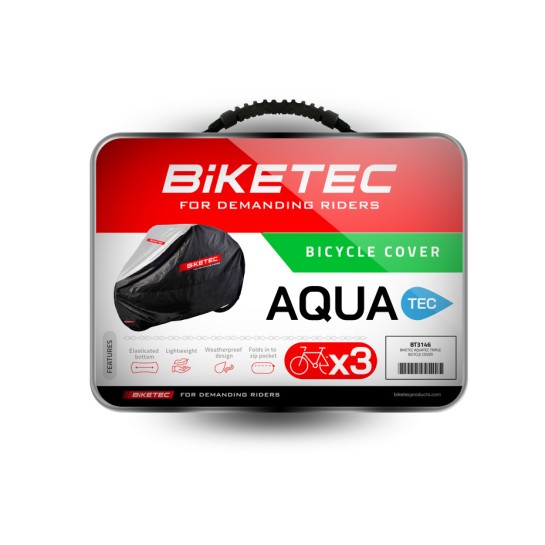 Plachta na tři kola Aquatex, BIKETEC (černá/stříbrná)