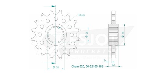 Řetězové kolečko HONDA CB 750 Hornet rok 23-24