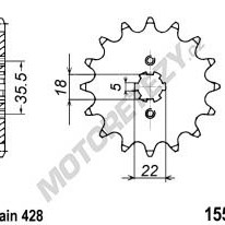 Řetězové kolečko YAMAHA TW 125 rok 99-04