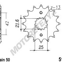 Řetězové kolečko KAWASAKI ZXR 750 R M1-M3 (ZX) (93-95) rok 9...