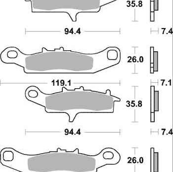 Sada brzdových destiček Brembo přední KAWASAKI KSF 450 rok 07-15 