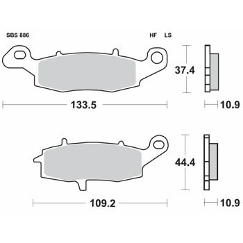 Brzdové destičky SBS zadní SUZUKI VZ 1600 Marauder rok 04-07