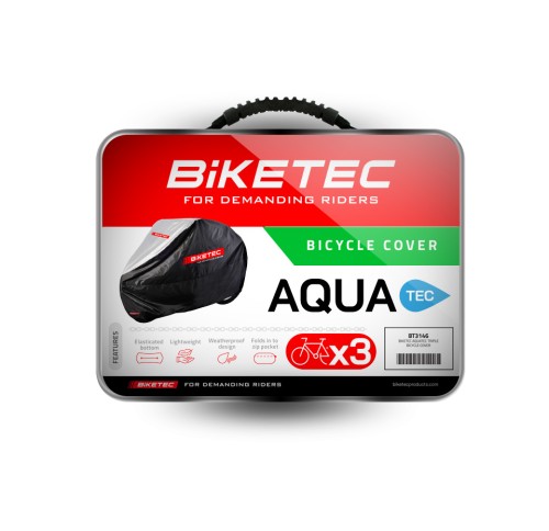 Plachta na tři kola Aquatex, BIKETEC (černá/stříbrná)