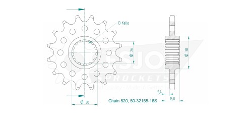 Řetězové kolečko HONDA XL 750 Transalp rok 23-24