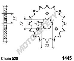 Řetězové kolečko KAWASAKI KX 125 rok 94-95, 98-02