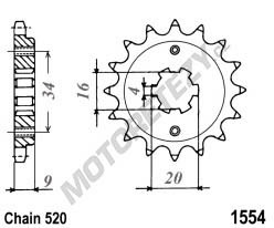 Řetězové kolečko YAMAHA TT-R 230 rok 05-20