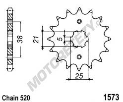 Řetězové kolečko YAMAHA XV 125 Virago rok 97-01