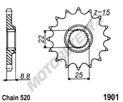 Řetězové kolečko KTM 150 SX rok 12-22