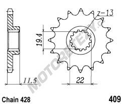 Řetězové kolečko SUZUKI DR-Z 125 L (03-10) rok 03-21