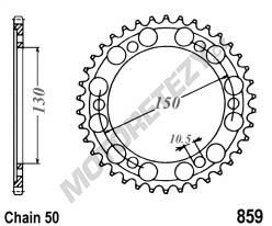 Kalená rozeta YAMAHA YZF 600 R Thunder Cat (96-03) rok 96-03