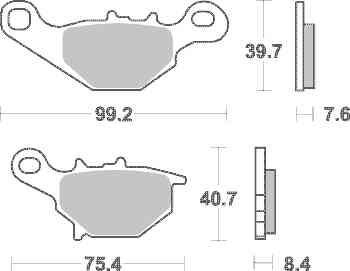 Brzdové destičky MR3 přední SUZUKI DR-Z 125 L (03-10) rok 03-10