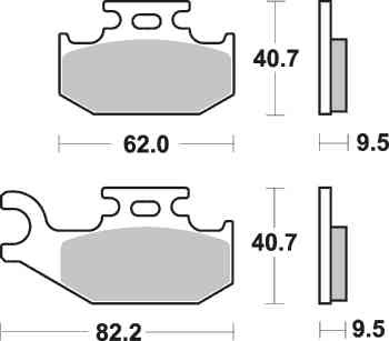 Brzdové destičky DP Brakes zadní YAMAHA YFM 700 R-V Raptor rok 06-14