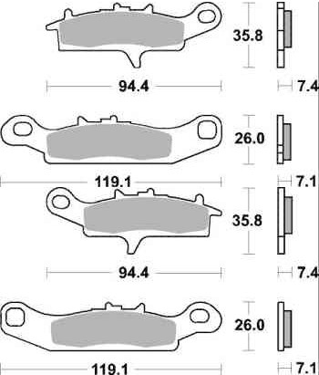 Sada brzdových destiček Brembo přední KAWASAKI KSF 450 rok 07-15