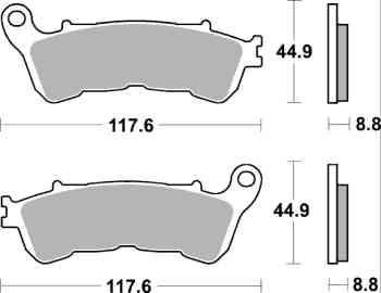 Brzdové destičky DP Brakes pro model s ABS přední HONDA 800 Crossrunner rok 11-13